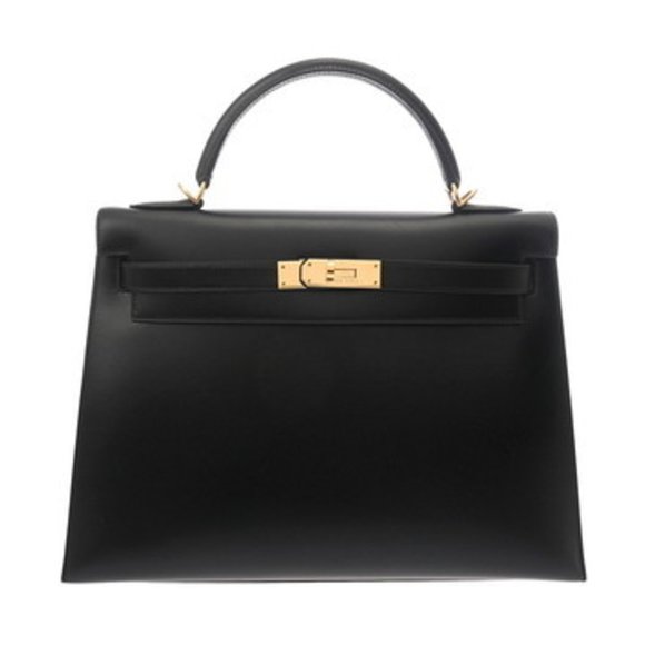 Hermes Kelly 25, Outer Stitching, U Mark, Epsom 2WAY Bag, Shoulder Bag, Handbag, Noir [Used] [Authentic Product Guaranteed]